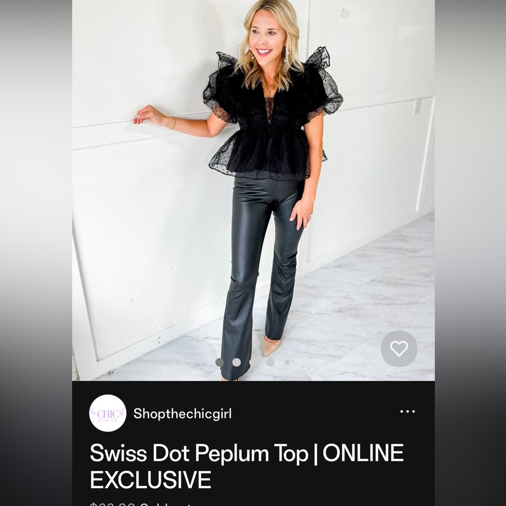 Swiss Dot Peplum Top - image 1